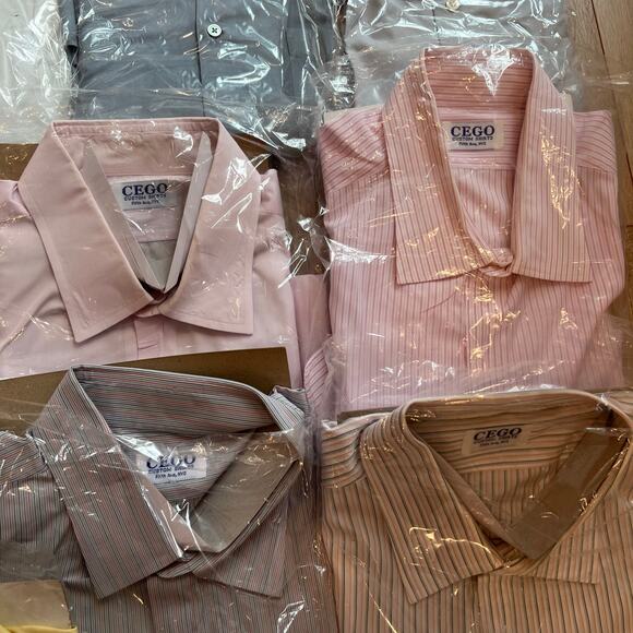 Set of 13 CEGO New York Custom Made Cotton Dress Shirts Monogram “REO” Size XL - Picture 4 of 12